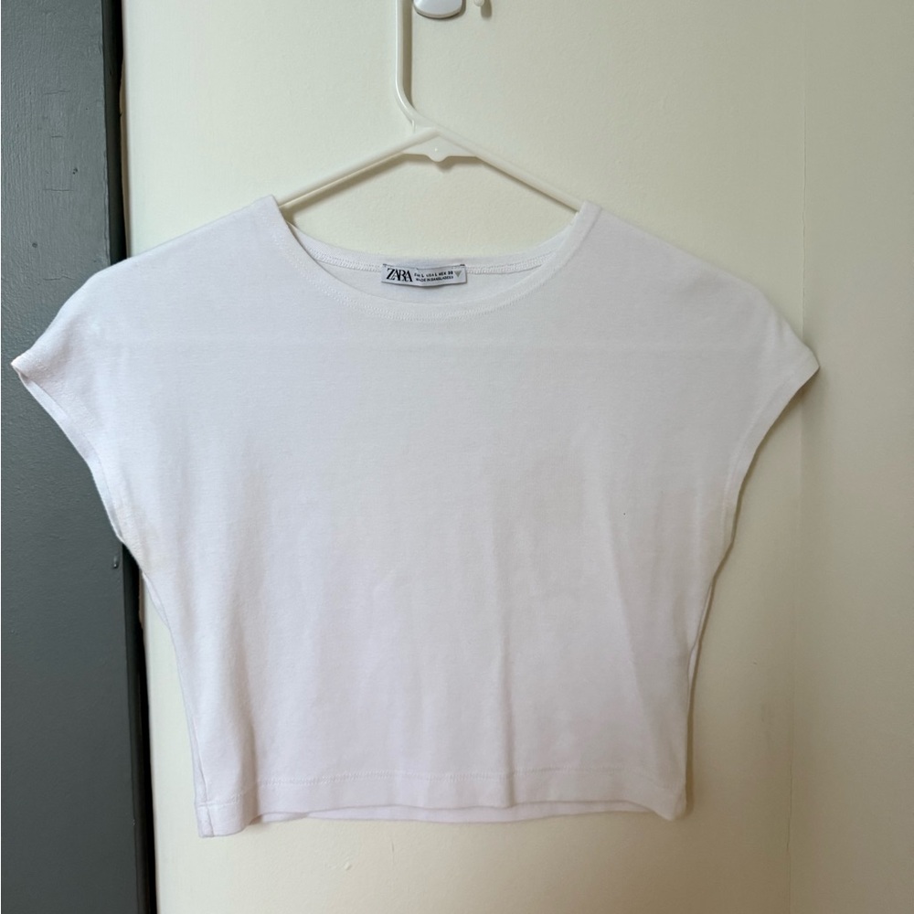Zara Classic White Crop Top